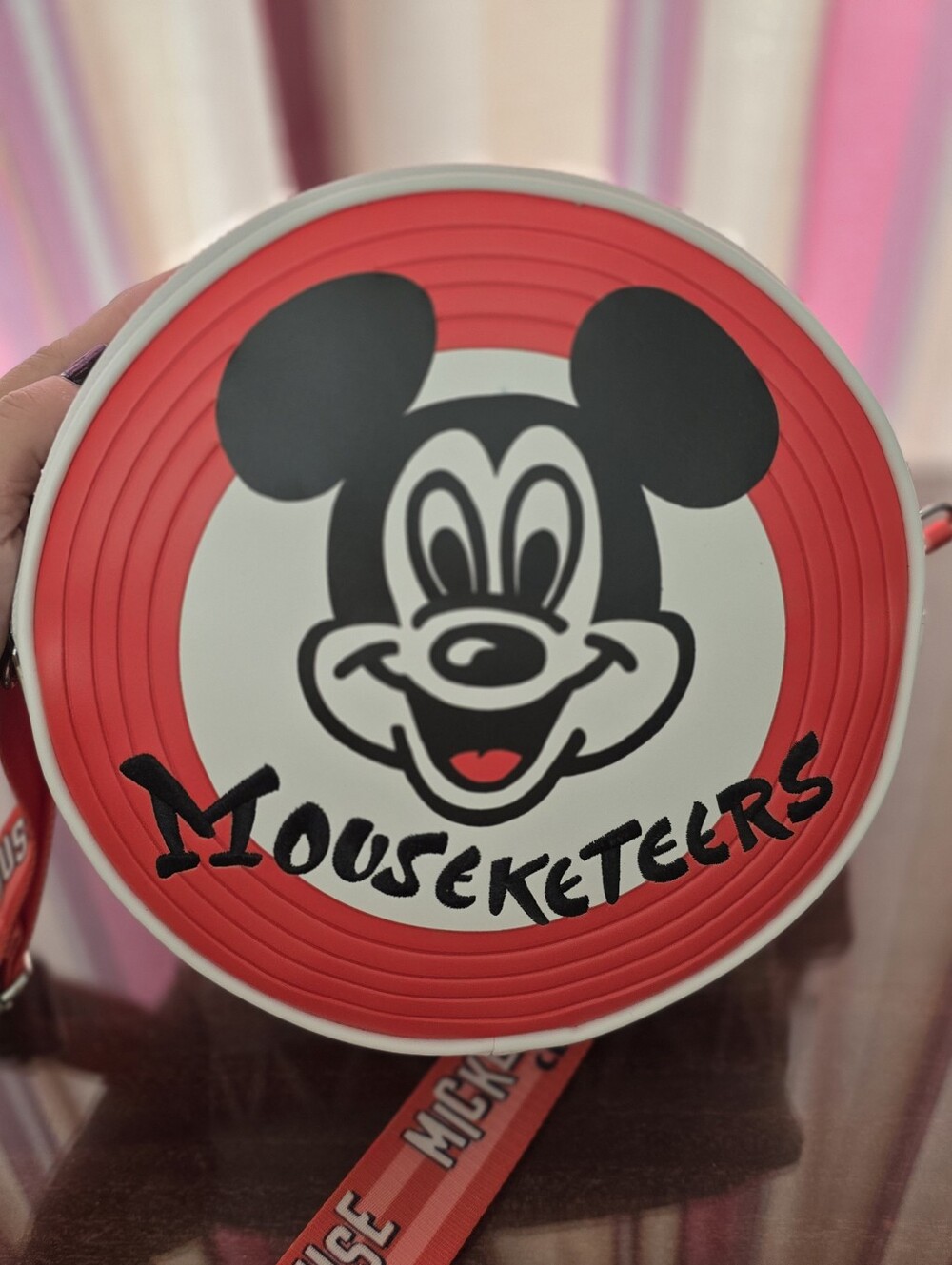 NWT Loungefly Disney Red Mickey Mouse Mouseketeers Round Crossbody Bag - Picture 2 of 8